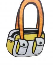日本时尚卡通动漫黄色复古2D手提包