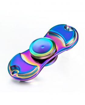 Simple Rainbow Plating Reflective Tri Fidget Hand Spinner Focus Finger Gyro EDC Toy