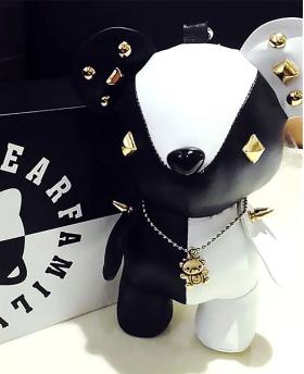 Super Cute Leather Black White Bear Power Bank 5200MAH