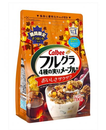 日本卡乐比期间限定枫糖/芒果椰子水果麦片 350克