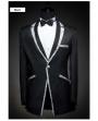 Men’s Special Design Collar Black Wedding Dress Tuxedo (Include Pants)