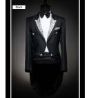 Men’s Sliver Collar Black and White Wedding Dress Tuxedo (Include Pants)