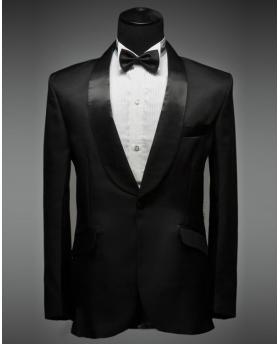 Men's Black Curved Collar Tuxedo Dress (Include Pants)