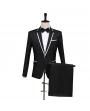 Men's White Straight Edge Collar Black Tuxedo Dress (Include Blazer, Pants and Tie, but shoes are not included)
