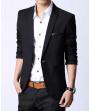 Korean Clothing Fashion Men's Slim Black Blazer