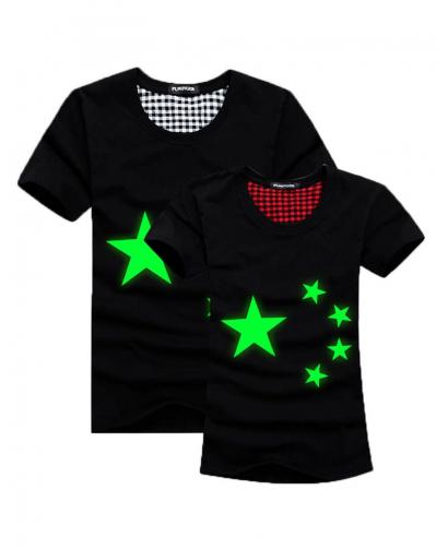 Green Fluorescence Stars Lovers T-Shirt