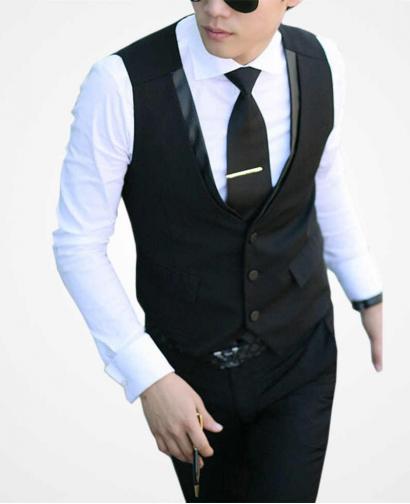 Fashion Men's Slim Vest and Collar Special Design