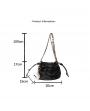 Women's Elegant Drawstring Bucket Bag with Pearl Chain Strap – Soft Satin Handbag for Party, Date, and Daily Use