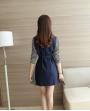 New Women's Temperament Long-sleeved Striped Color Stitching Dress