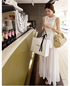 Bohemia Pure Color Long Style Chiffon Dress