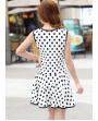Korean Special Dots Pattern Sleeveless Dress