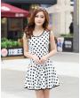 Korean Special Dots Pattern Sleeveless Dress