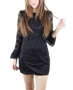 Women's Horn Sleeve Lace Dress