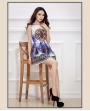 European Fashion Slim Sleeveless Printing Dress