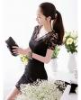 Korean Slim Attractive Sexy Lace Hollow Package Hip Dress