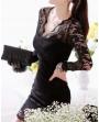 Korean Slim Attractive Sexy Lace Hollow Package Hip Dress