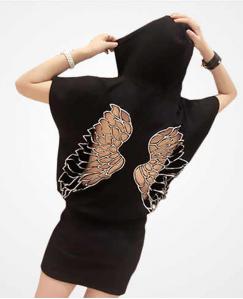 Fashion Wings Hollow-out Hooded Dress