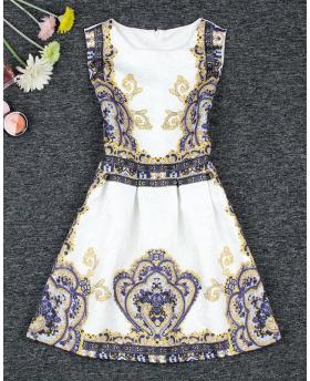 Jacquard Digital Printing Sleeveless Dress NO.8