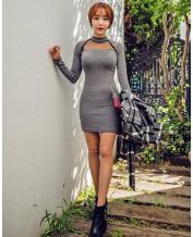 Fall and winter long-sleeved sexy dress