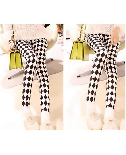 Ultra-thin Black and White Chessboard Paddy Pencil Pants