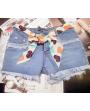Japanese Cute Embroidered Denim Shorts