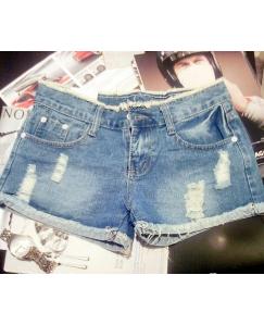 Women's Unique Washed Denim Shorts