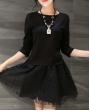 Korean Fashion Long Sleeve Top + High Waist Skirt 2 Pieces