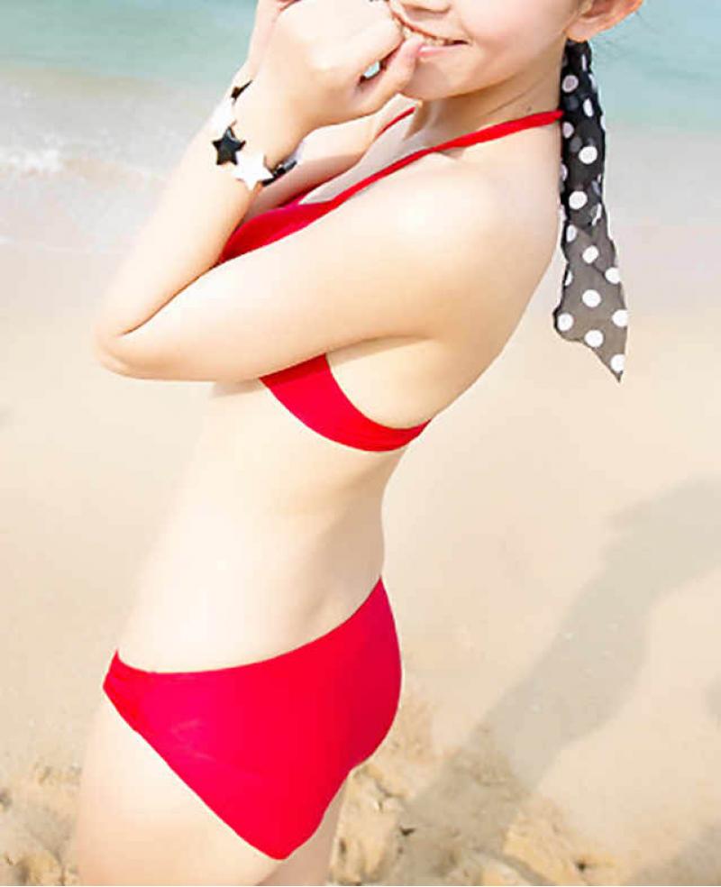 White Split Bikini Set For Women Sexy Three Piece Korean Swimsuits