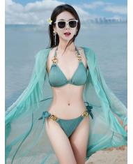 Korean sexy seaside vacation bikini split three-piece fairy swimsuit