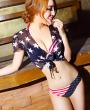 STARS AND STRIPES FLAG SEXY BIKINI SWIMSUIT WITH COVER