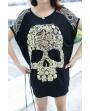 Fashion Gold Skull Pattern Loose Oversize T-Shirt