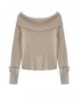 New Korean Style Lapel Collar All-match Loose Long Sleeve Knitted Sweater