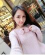 New Korean Fashion Long Sleeve Knitted Pink Sweater