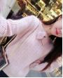 New Korean Fashion Long Sleeve Knitted Pink Sweater