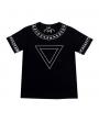 WiGi Atlantean Luxury Black T-Shirt With White Pattern